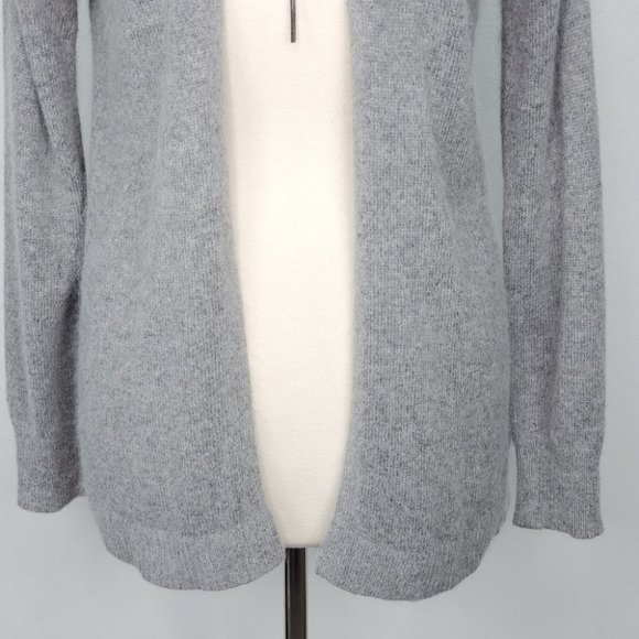 H&M Gray Angora Blend Open Front Classic Minimalist Cardigan Size M - Picture 4 of 13